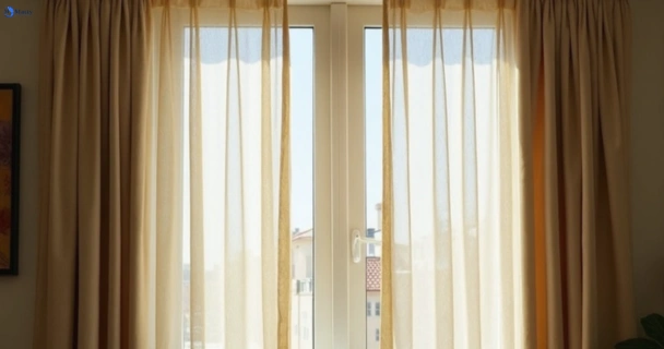 Dusty and dull curtains in taylors-hill-vic before steam cleaning